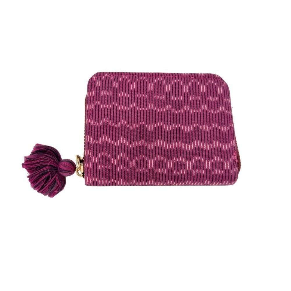 Polo Ralph Lauren Wallet Pink Ikat Tassel Zip Around Boho Small